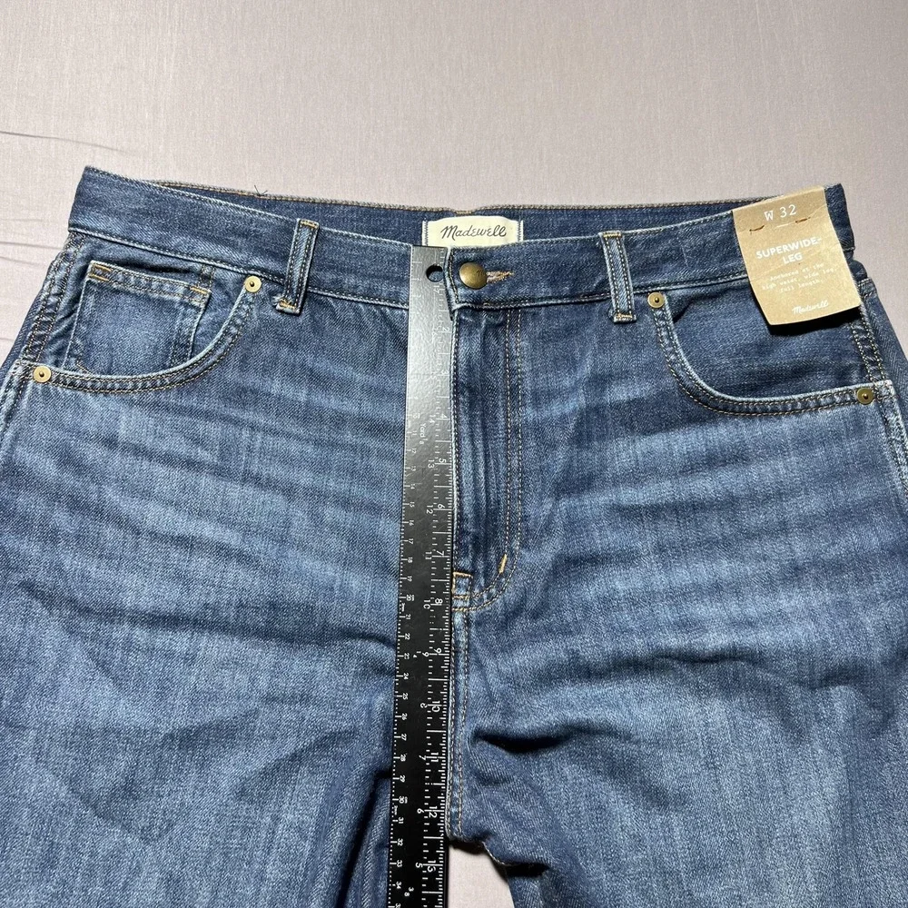 Madewell Superwide-Leg Jeans Softdrape Edition Womens 32 Blue High Waist - Picture 12 of 15